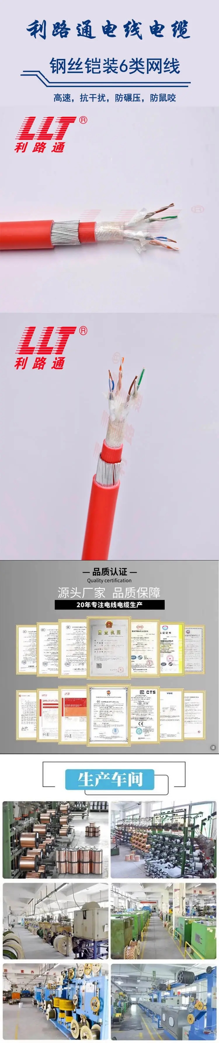 铠装6类网线